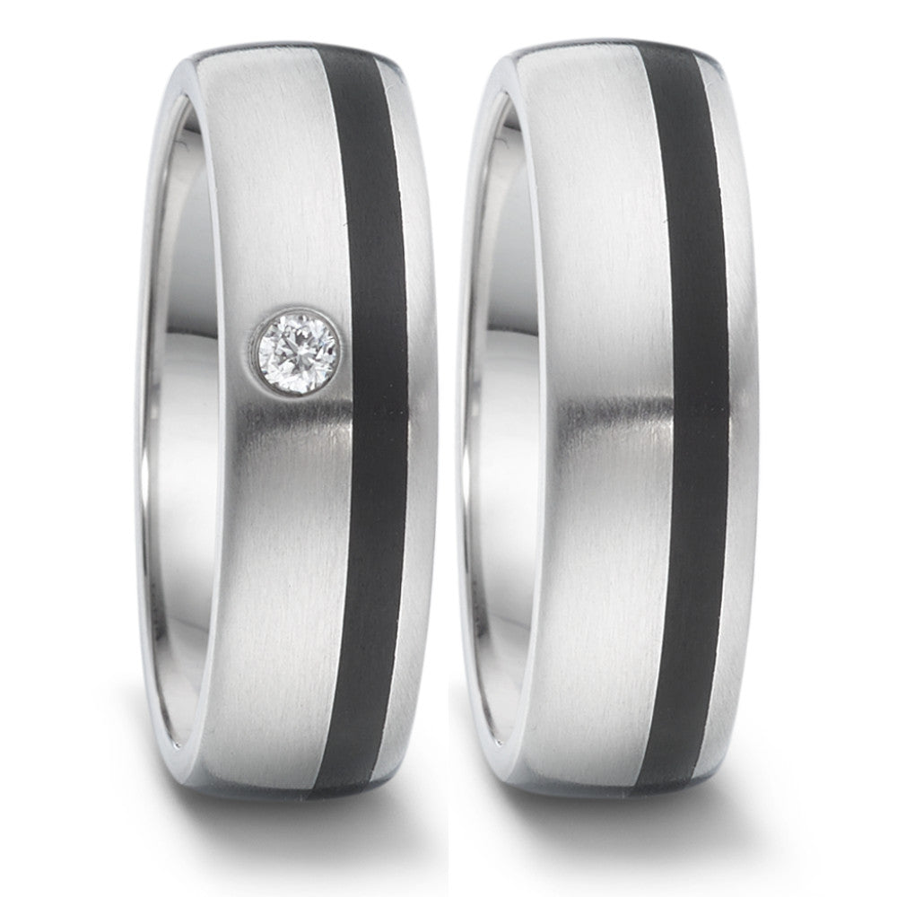 Produktbild: TeNo Trauringe/Eheringe PARTNER mit Keramik TAMOR SATIN Bicolor 064.2100.D30.XX-064.2114.D30.XX