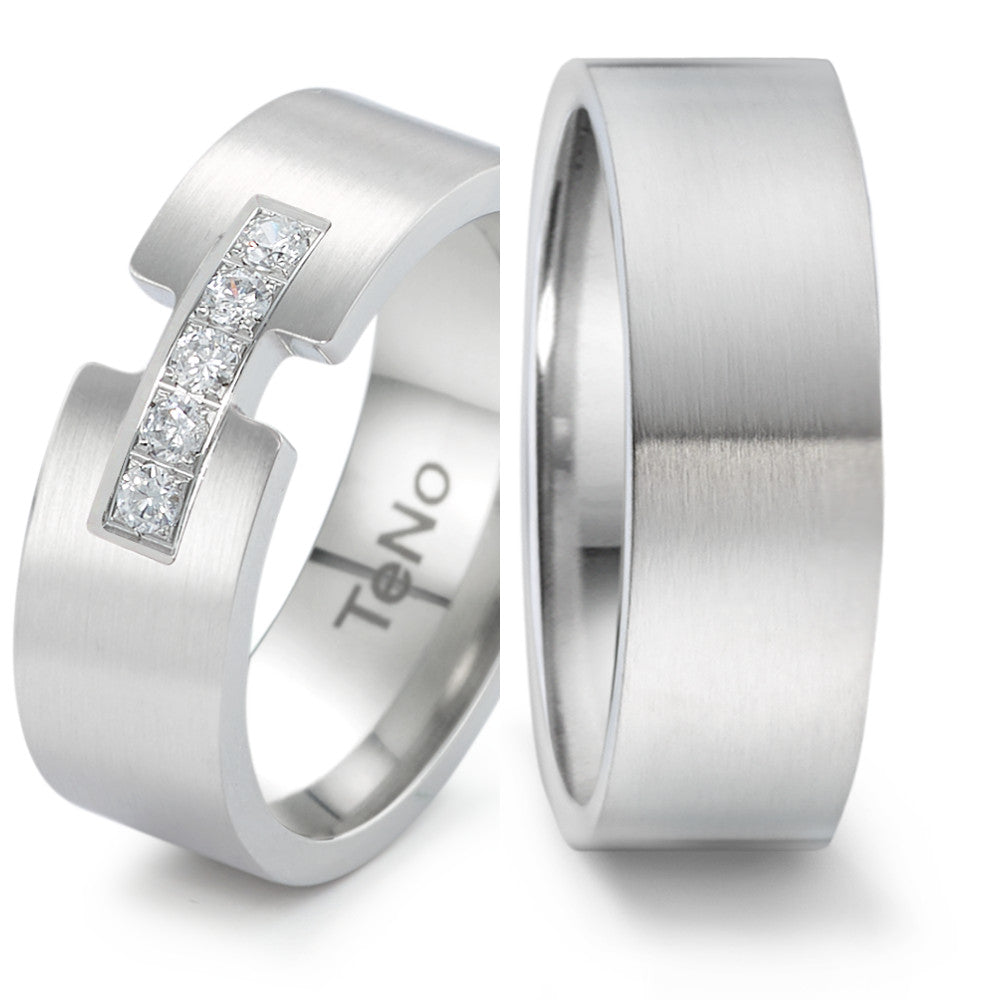 Produktbild: TeNo Trauringe/Eheringe PURE DESIGN TAMOR SATIN 069.2200.XX-069.22P25.XX-1