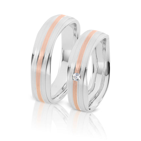 Herzog Trauringe/Eheringe Weißgold Rotgold 2326