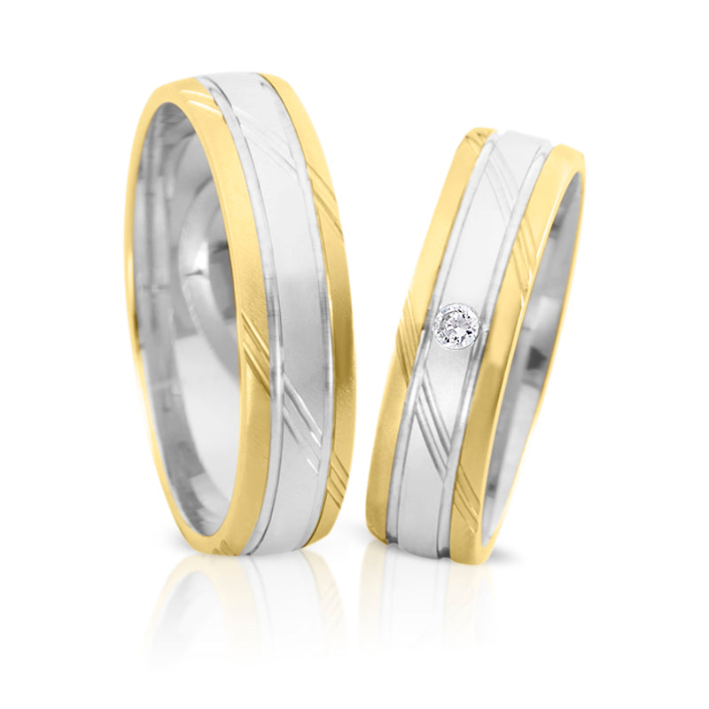 Herzog Trauringe/Eheringe Weißgold/Gelbgold 234