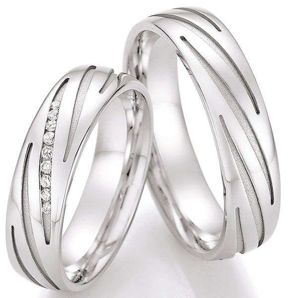 Produktbild: Nowotny Collection Ruesch Eheringe White Style Silver Dreams 55/30130/055-55/30140/055