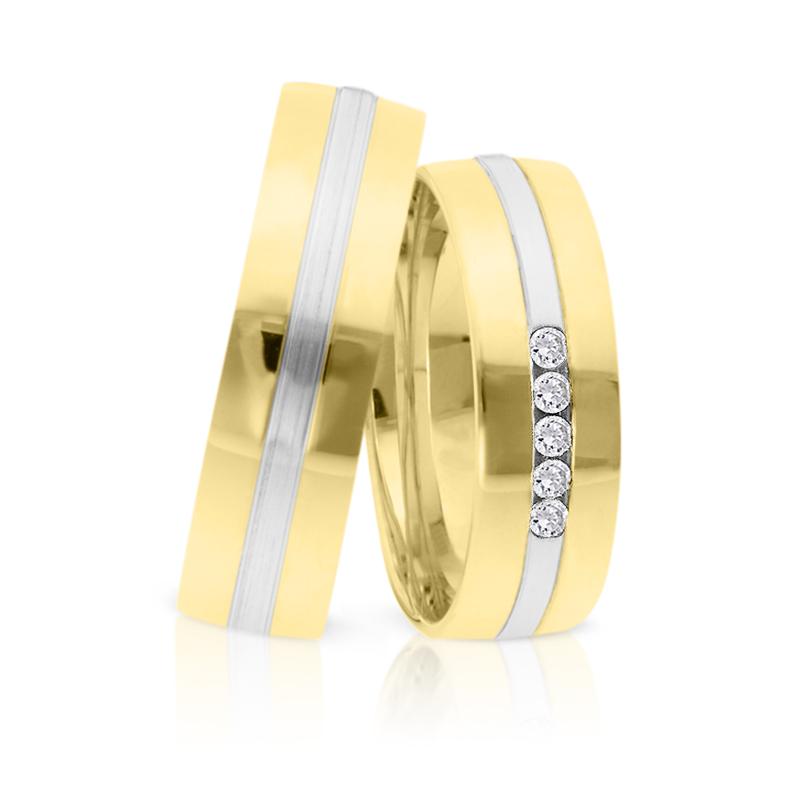 Herzog Trauringe/Eheringe Weißgold/Gelbgold 4102