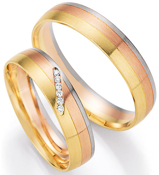 Nowotny Collection Ruesch Eheringe Honeymoon Pure Tricolor 66/43110-66/43120