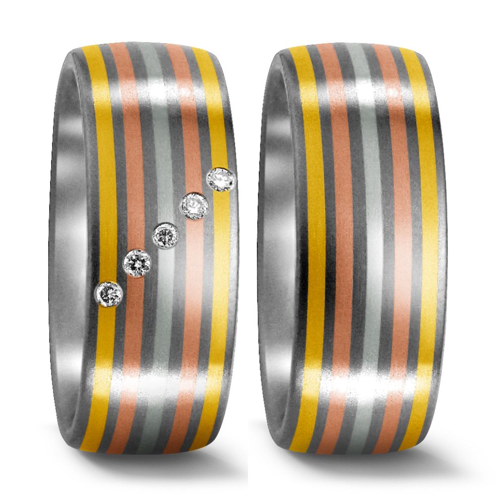 Produktbild: TitanFactory Titan-Rotgold Eheringe 51011/001/005/7P30-50970/001/000/7P30