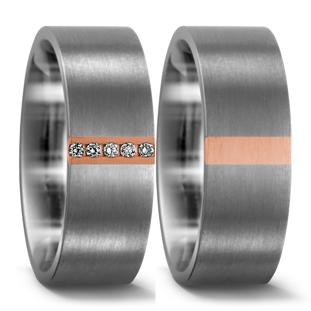 Produktbild: TitanFactory Titan-Rotgold Trauringe/Eheringe 51051/001/005/7203-51051/001/000/7203