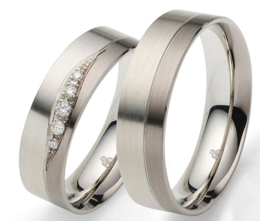 Rauschmayer Eheringe/Trauringe Silber-Palladium 11-51180/10-51180