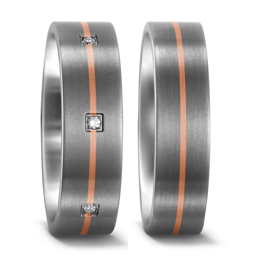 Produktbild: TitanFactory Titan-Rotgold Trauringe/Eheringe 51660/001/004/7203-51674/001/000/7203