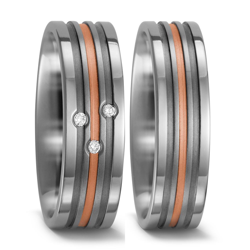 Produktbild: TitanFactory Titan-Rotgold Trauringe/Eheringe 52418/001/003/7203-52418/001/000/7203