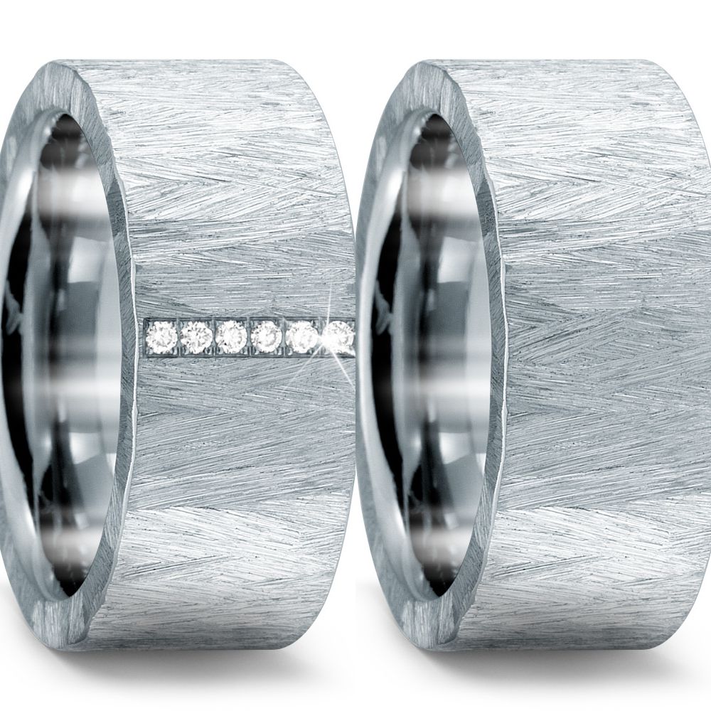 Produktbild: TitanFactory strukturierte Edelstahl Eheringe/Trauringe 59312/0002/006/1002-59312/002/000/1002