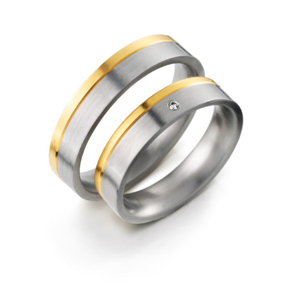 Produktbild: Weidner Trauringe/Eheringe Stahl mit Gold Bicolor 62831