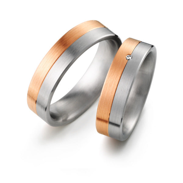 Produktbild: Weidner Trauringe/Eheringe Stahl mit Gold Bicolor 62835