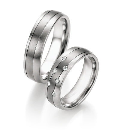 Produktbild: Nowotny Collection Ruesch Trauringe Whitestyle Steel Titan Brillant 68/06040/060-68/06040/060