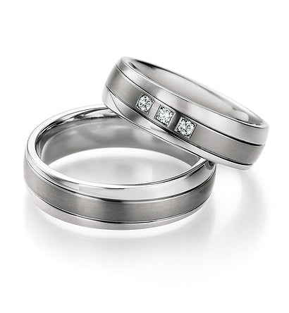 Produktbild: Nowotny Collection Ruesch Trauringe Whitestyle Steel Titan Brillant 68/06050-060-68/06050-060
