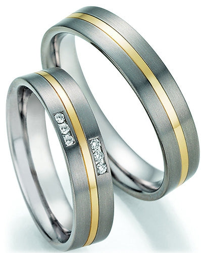 Nowotny Collection Ruesch Trauringe White Style Titan Gold Starlight Bicolor 78/10050/050-78/10060/050