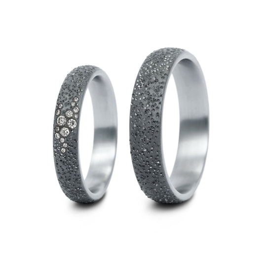 Produktbild: Tantalum Magic Tantal Eheringe Sand P1 15 Brill. 0,076ct.