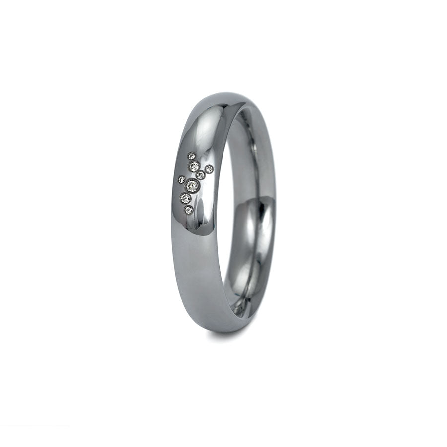 Produktbild: Tantal Trauringe P1 Poliert 4+5 mm 6 Brill. 0.023ct.
