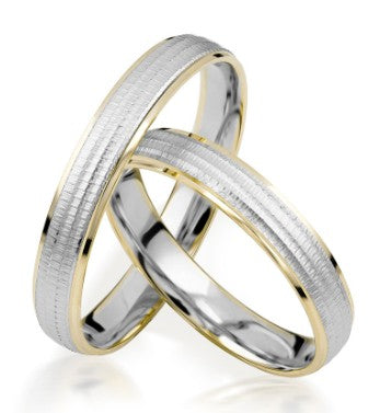 Simon & Söhne Trauringe Weißgold/Gelbgold Slim Bicolor S 156