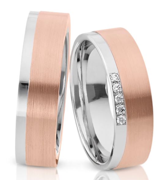 Herzog Trauringe/Eheringe Weißgold Roségold 1190