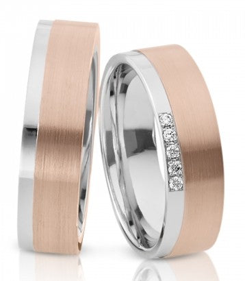 Herzog Trauringe/Eheringe Weißgold Roségold 1190