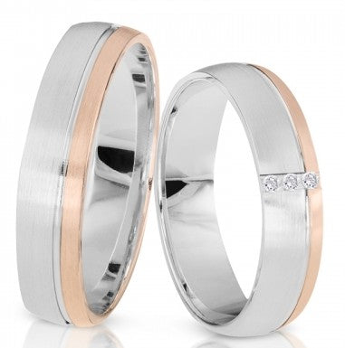 Herzog Trauringe/Eheringe Weißgold Rotgold 1232