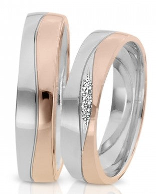 Herzog Trauringe/Eheringe Weißgold Rotgold 3703