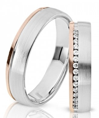 Herzog Trauringe/Eheringe Weißgold Rotgold 3732