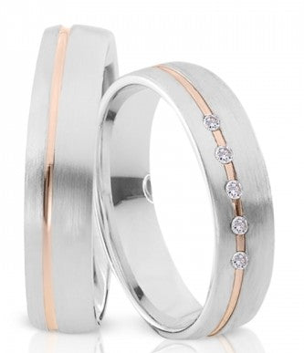 Herzog Trauringe/Eheringe Weißgold Rotgold 3957