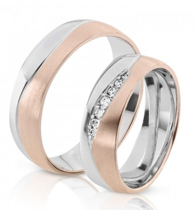 Herzog Trauringe Weißgold/Rotgold 4085