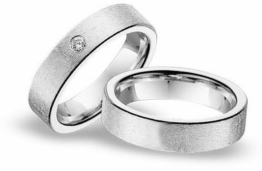 Blumer Weißgold Trauringe - 46/00155-00156