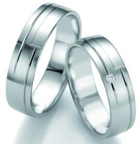 Breuning Slim-Line Trauringe/Eheringe Weißgold 48/07087-48/07088