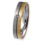 Produktbild: Ernstes Design Trauringe/Eheringe Paar R57-R58 Stahl/750er Gold