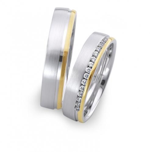 Herzog Trauringe/Eheringe Weißgold/Gelbgold 4083