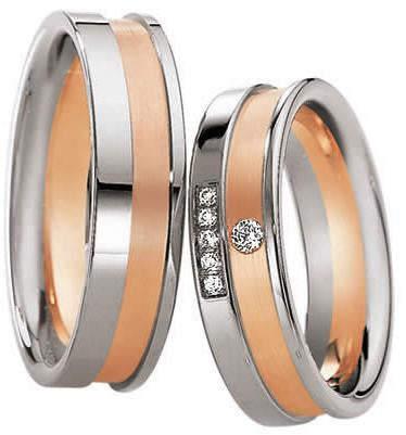 Saint Maurice Bicolor Trauringe  (Weißgold/Rotgold) 82031-82030