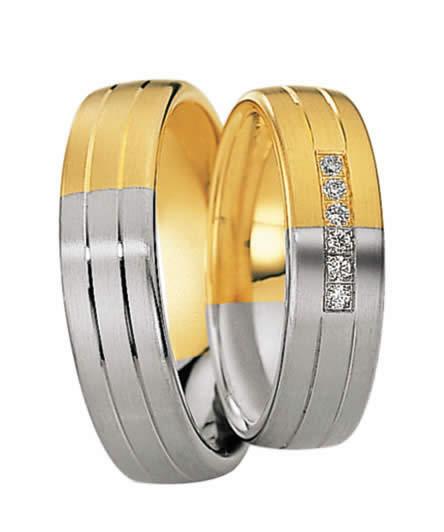 Saint Maurice Bicolor Trauringe (Gelbgold/Weißgold) 82029-82028