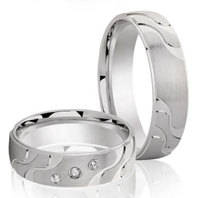 Schwarz Trauringe/Eheringe  Weißgold SW 275