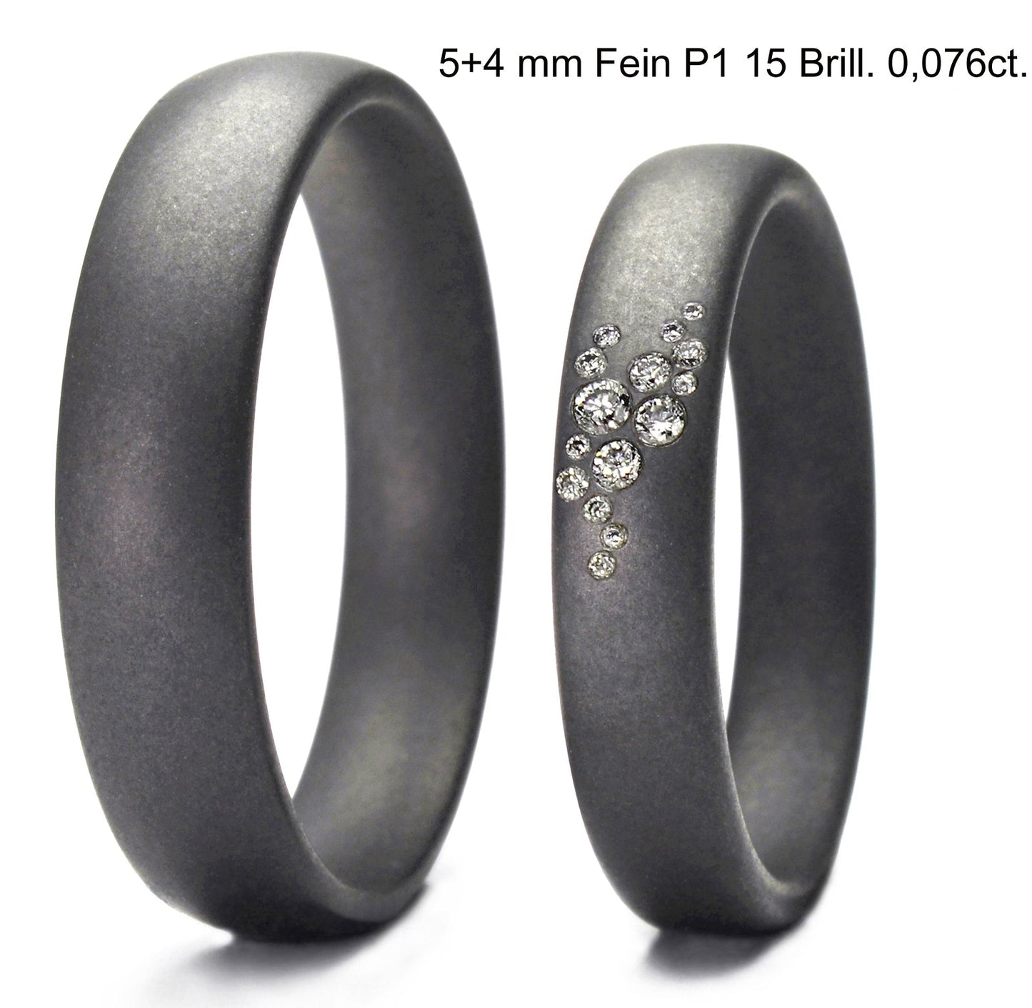 Produktbild: Tantalum Magic Trauringe/Eheringe Tantal Fein-Matt P1 15x 0,076ct.