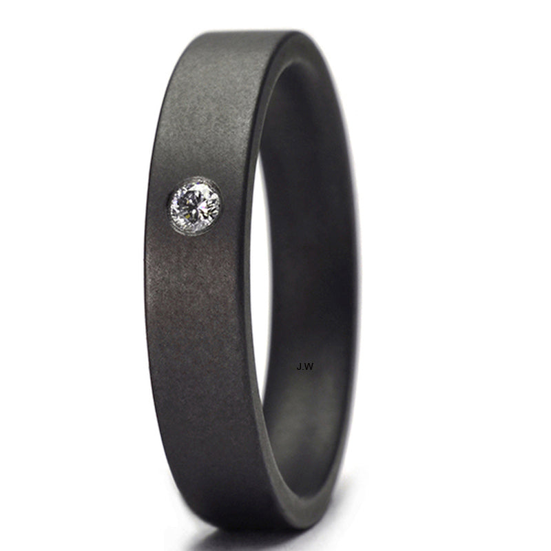 TANTALUM MAGIC Tantal Ring Fein Matt P2 1x0,033ct.