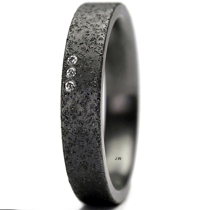 TANTALUM MAGIC Tantal Ring Sand P2 3 Brill. 0.014 ct.