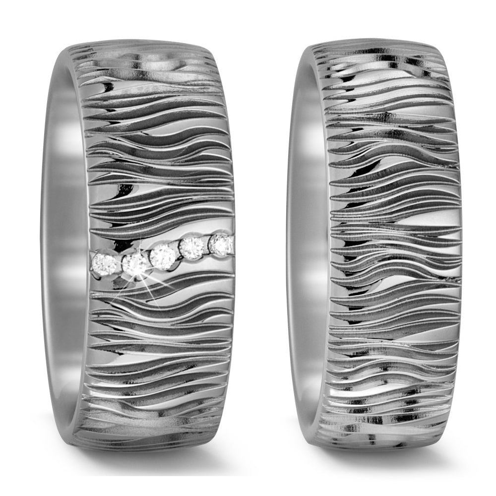 TitanFactory strukturierte Trauringe/Eheringe 52459/001/005/2000-52459/001/000/2000