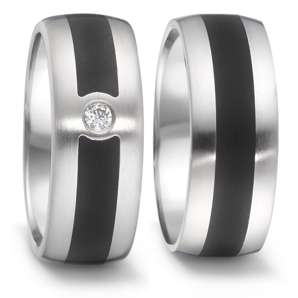 Produktbild: TeNo Trauringe/Eheringe PARTNER mit Keramik TAMOR SATIN Bicolor 064.2600.D51.XX-064.2617.D51.XX