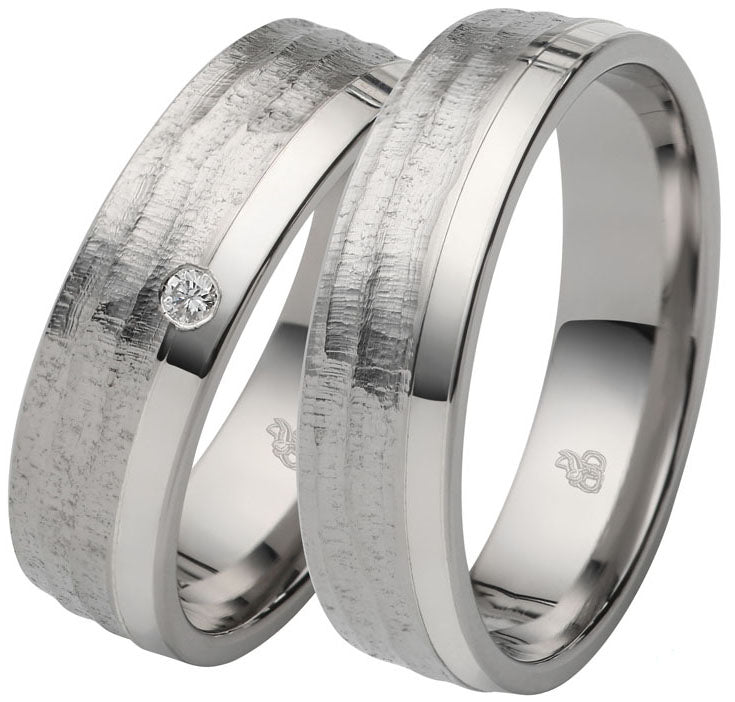 Rauschmayer Eheringe/Trauringe Gold in Stahl 4th. Bicolor 11-60073/10-60073