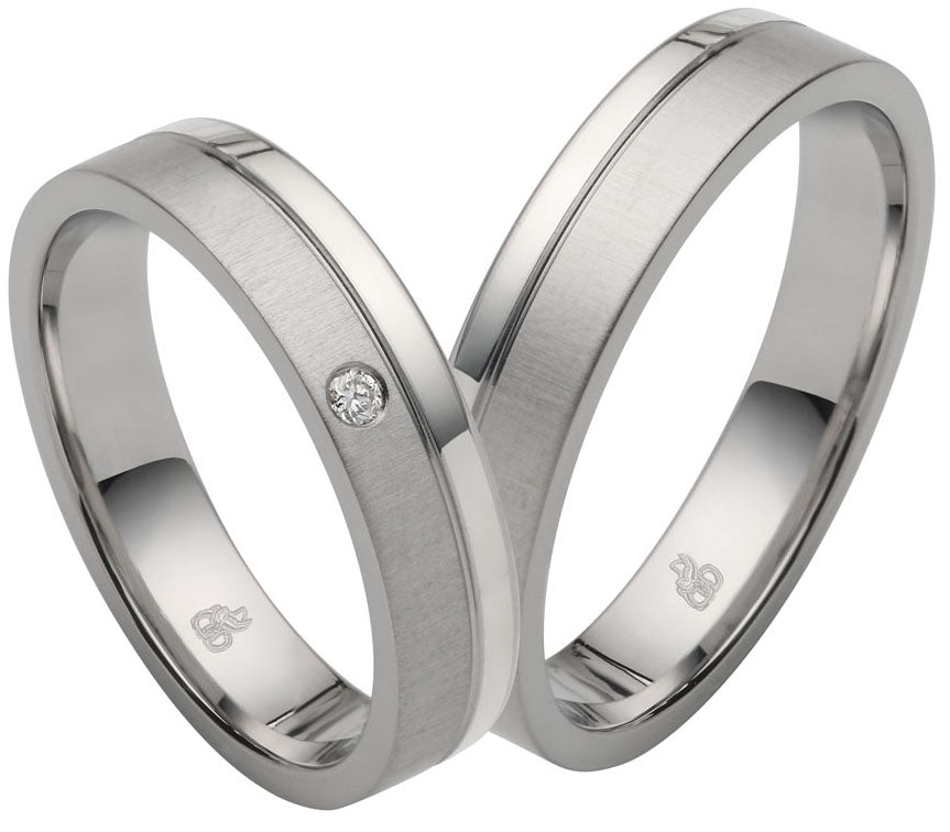 Rauschmayer Eheringe/Trauringe Gold in Stahl 5th. Bicolor 11-60091/10-60091