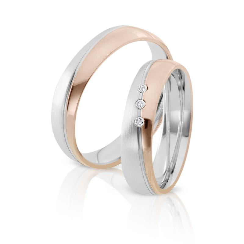Produktbild: Herzog Trauringe/Eheringe Weißgold Rotgold 1308