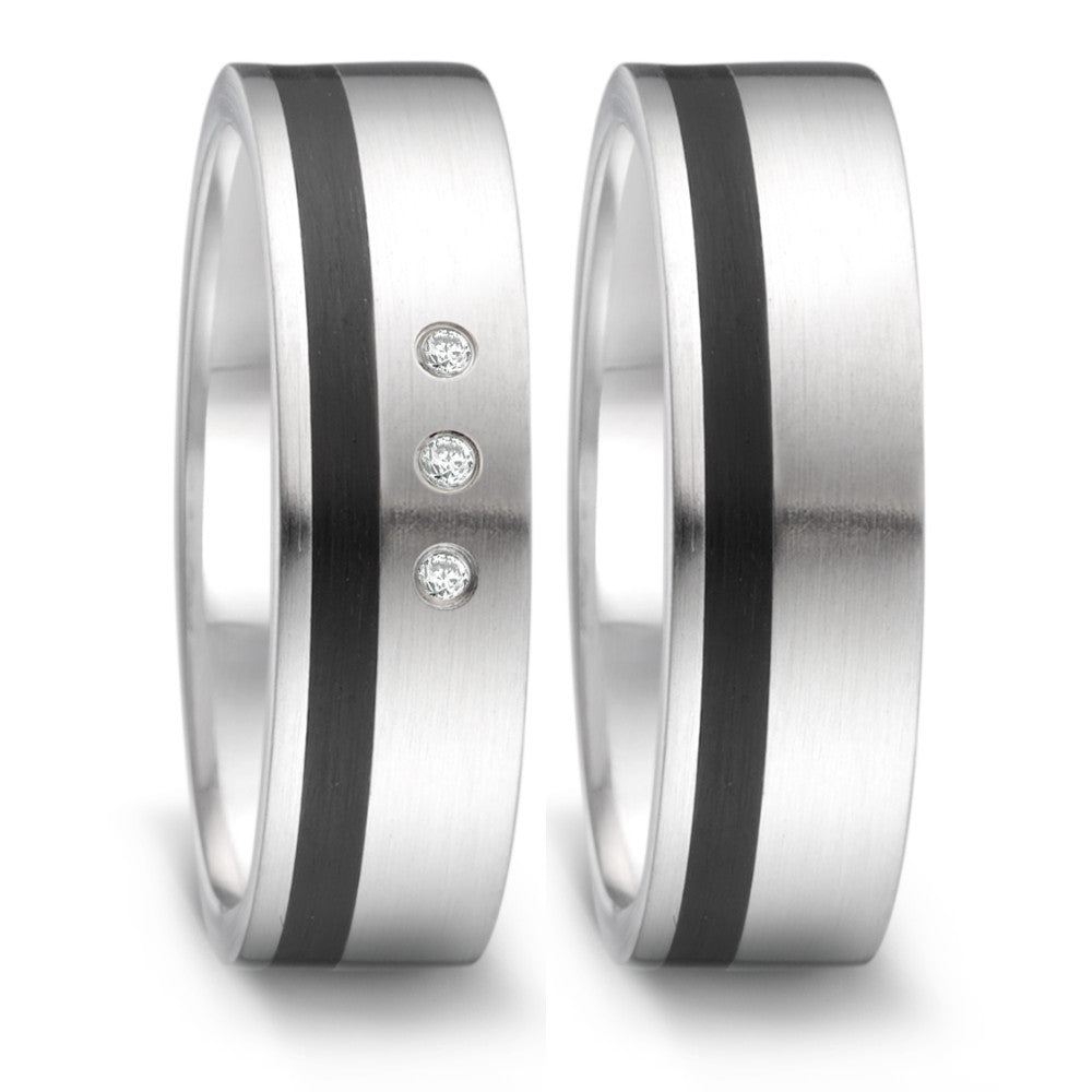 Produktbild: TeNo Trauringe/Eheringe PARTNER mit Keramik TAMOR SATIN Bicolor 064.1300.D30.XX-064.13S01.D30.XX