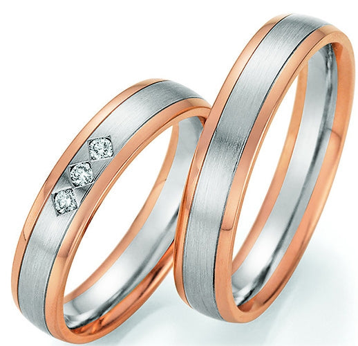 Produktbild: Nowotny Collection Ruesch Trauringe/Eheringe Honeymoon Solid Bicolor 66/60150-045-66/60160-045