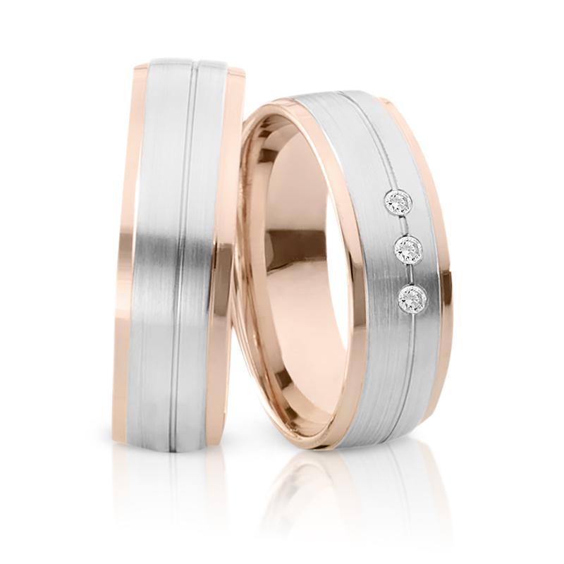 Produktbild: Herzog Trauringe/Eheringe Weißgold Rotgold 3924