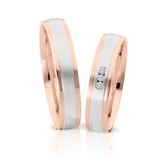 Produktbild: Herzog Trauringe/Eheringe Weißgold Rotgold 4093