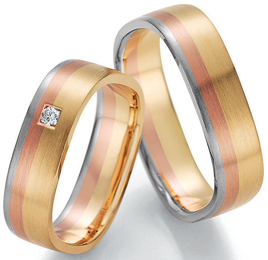 Produktbild: Nowotny Collection Ruesch Trauringe/Eheringe Sunrise Tricolor 66/44030/055-66/44040/055