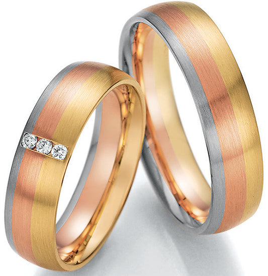 Produktbild: Nowotny Collection Ruesch Trauringe/Eheringe Sunrise Tricolor 66/44090/055-66/44100/055