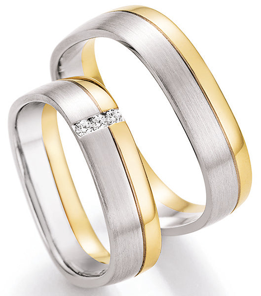 Produktbild: Nowotny Collection Ruesch Trauringe/Eheringe Honeymoon Solid Bicolor 66/45070/052-66/45080/052